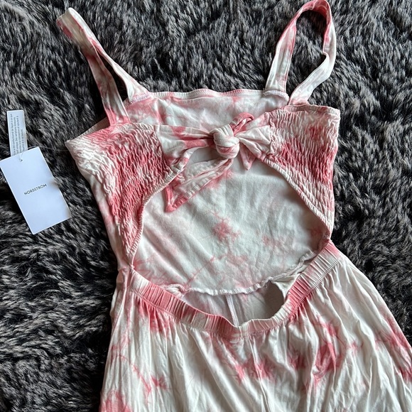 Nordstrom Girls’ Got Your Back Print Tie Back Jumpsuit In Pink Lotus Tie Dye NWT - Picture 6 of 7